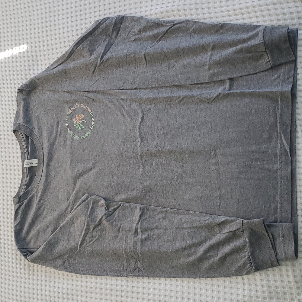 Springfield Mass,St Patrick's parade committee LS lightweight tee-shirt, Grey